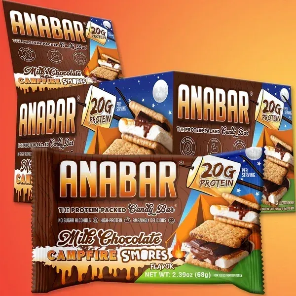 Anabar Whole Food Performance Bar, Flavor: Milk Chocolate Campfire S'mores, Size: 12 Bars