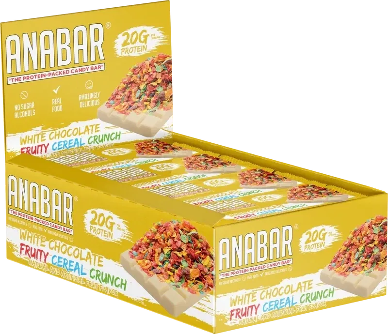 Anabar Whole Food Performance Bar, Flavor: White Chocolate Fruity Cereal Crunch, Size: 12 Bars