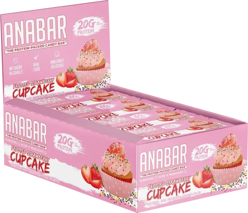 Anabar Whole Food Performance Bar, Flavor: Frosted Strawberry Cupcake, Size: 12 Bars