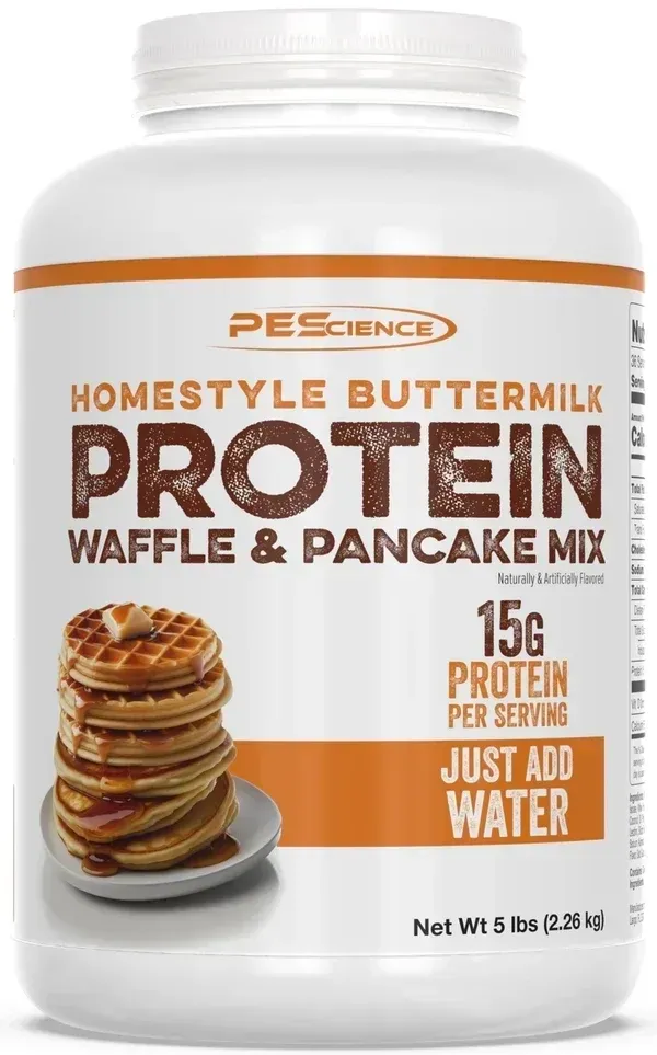 PEScience Pancake &amp; Waffle Mix, Flavor: Homestyle Buttermilk, Size: 36 Servings