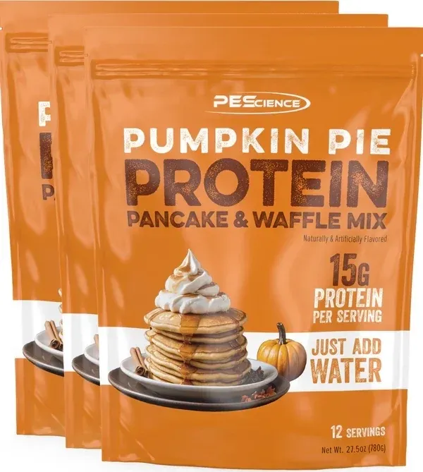 PEScience Pancake &amp; Waffle Mix, Flavor: Pumpkin Pie, Size: 36 Servings