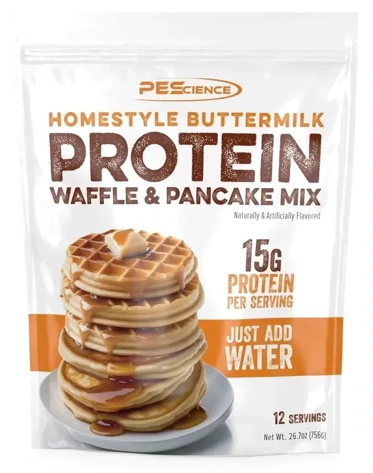 PEScience Pancake &amp; Waffle Mix, Flavor: Homestyle Buttermilk, Size: 12 Servings