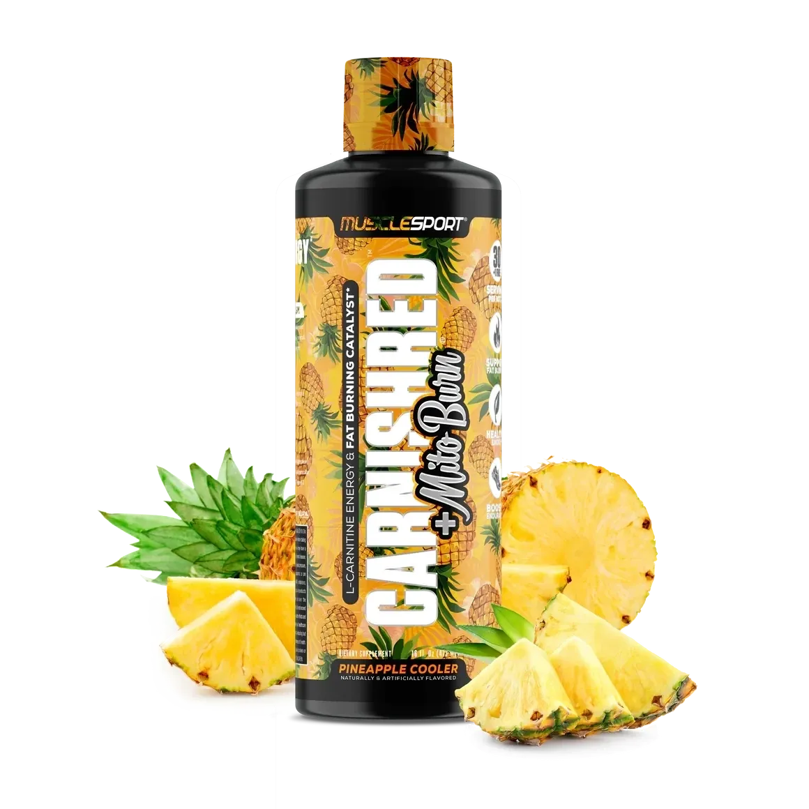 Musclesport CarniShred + Mitoburn Liquid, Flavor: Pineapple Cooler, Size: 31 Servings