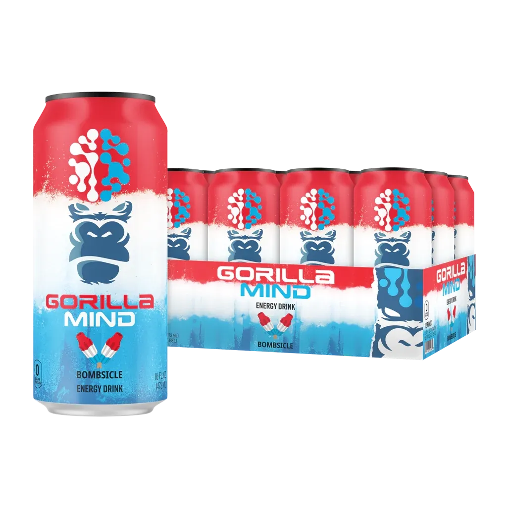 Gorilla Mind Gorilla Mode Energy Drink, Flavor: Bombsicle, Notice: Limit 12 cans; overages refunded., Size: 1 Can (16 fl oz)
