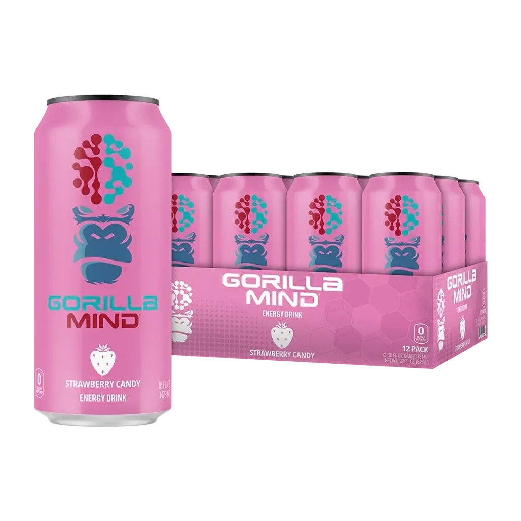 Gorilla Mind Gorilla Mode Energy Drink, Flavor: Strawberry Candy, Notice: Limit 12 cans; overages refunded., Size: 1 Can (16 fl oz)