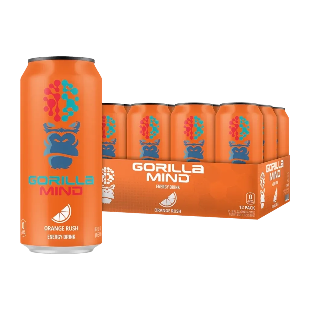 Gorilla Mind Gorilla Mode Energy Drink, Flavor: Orange Rush, Notice: Limit 12 cans; overages refunded., Size: 1 Can (16 fl oz)