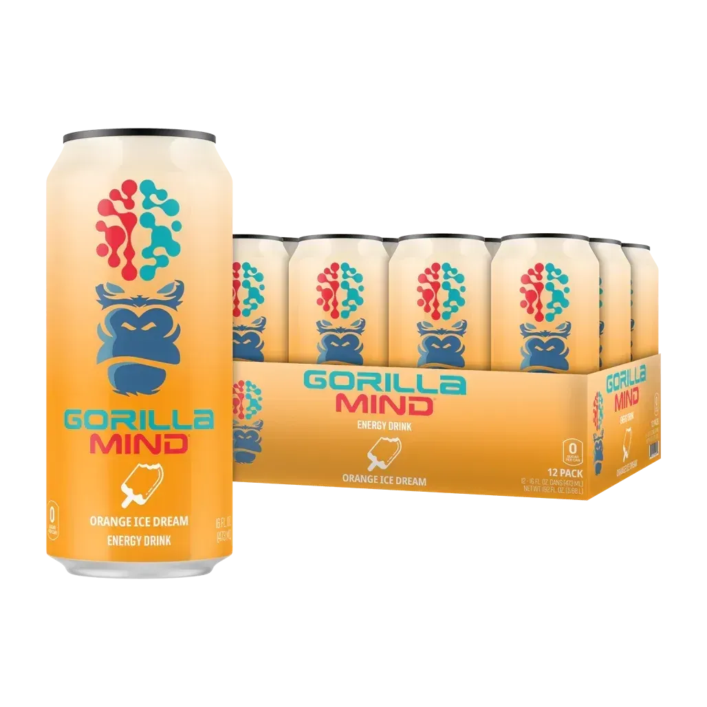 Gorilla Mind Gorilla Mode Energy Drink, Flavor: Orange Ice Dream, Notice: Limit 12 cans; overages refunded., Size: 1 Can (16 fl oz)