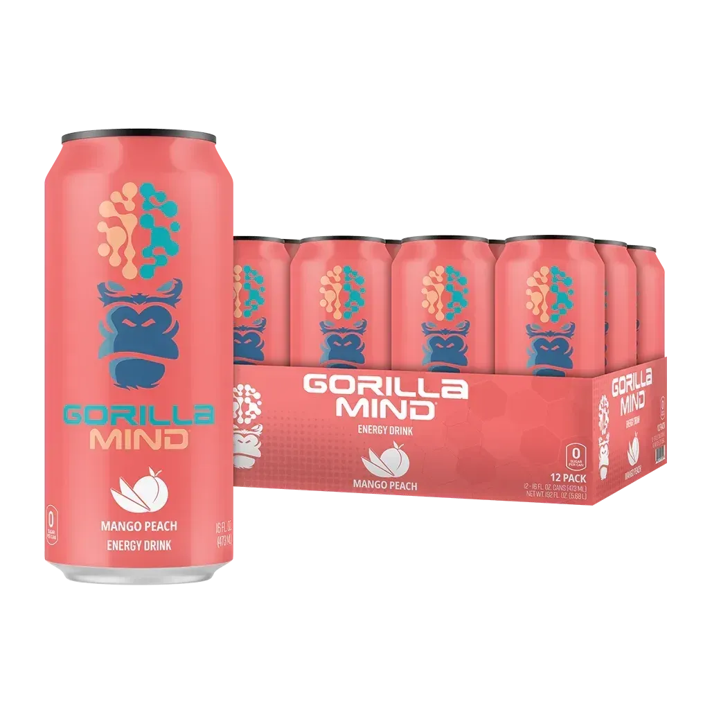 Gorilla Mind Gorilla Mode Energy Drink, Flavor: Mango Peach, Notice: Limit 12 cans; overages refunded., Size: 1 Can (16 fl oz)