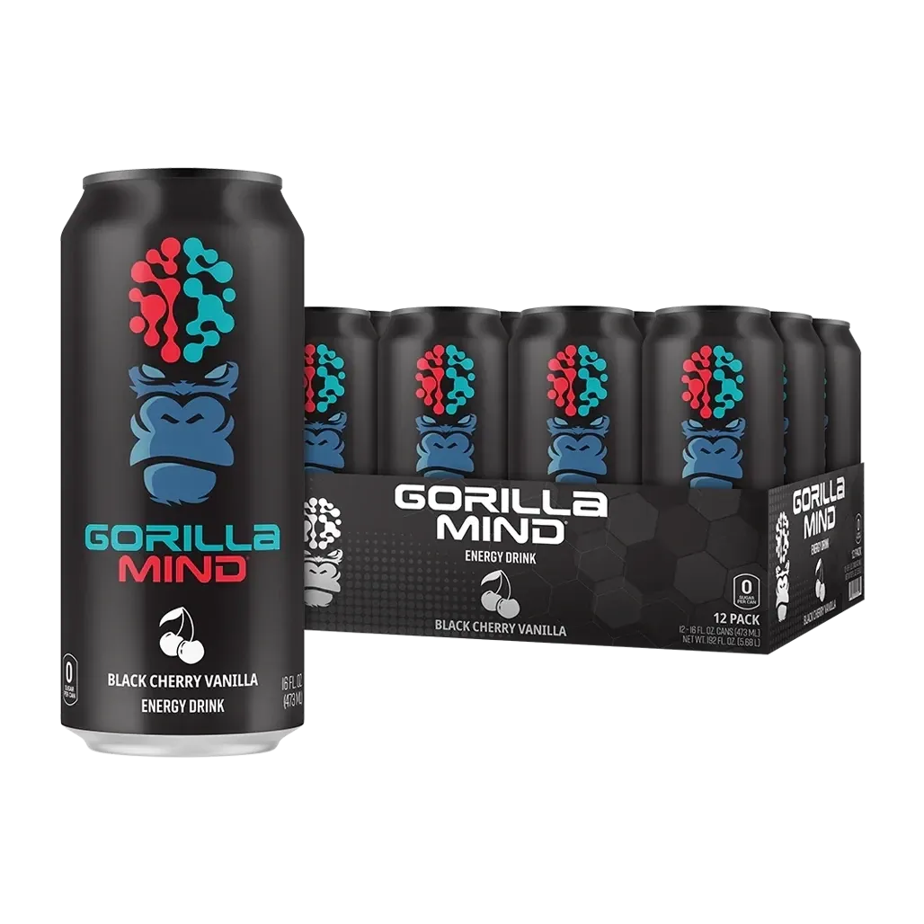Gorilla Mind Gorilla Mode Energy Drink, Flavor: Black Cherry Vanilla, Notice: Limit 12 cans; overages refunded., Size: 1 Can (16 fl oz)