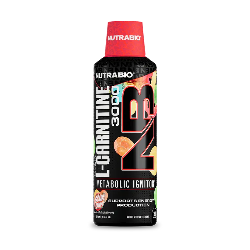 NutraBio LeanShots L-Carnitine 3000 mg, Flavor: Sour Candy, Size: 31 Servings