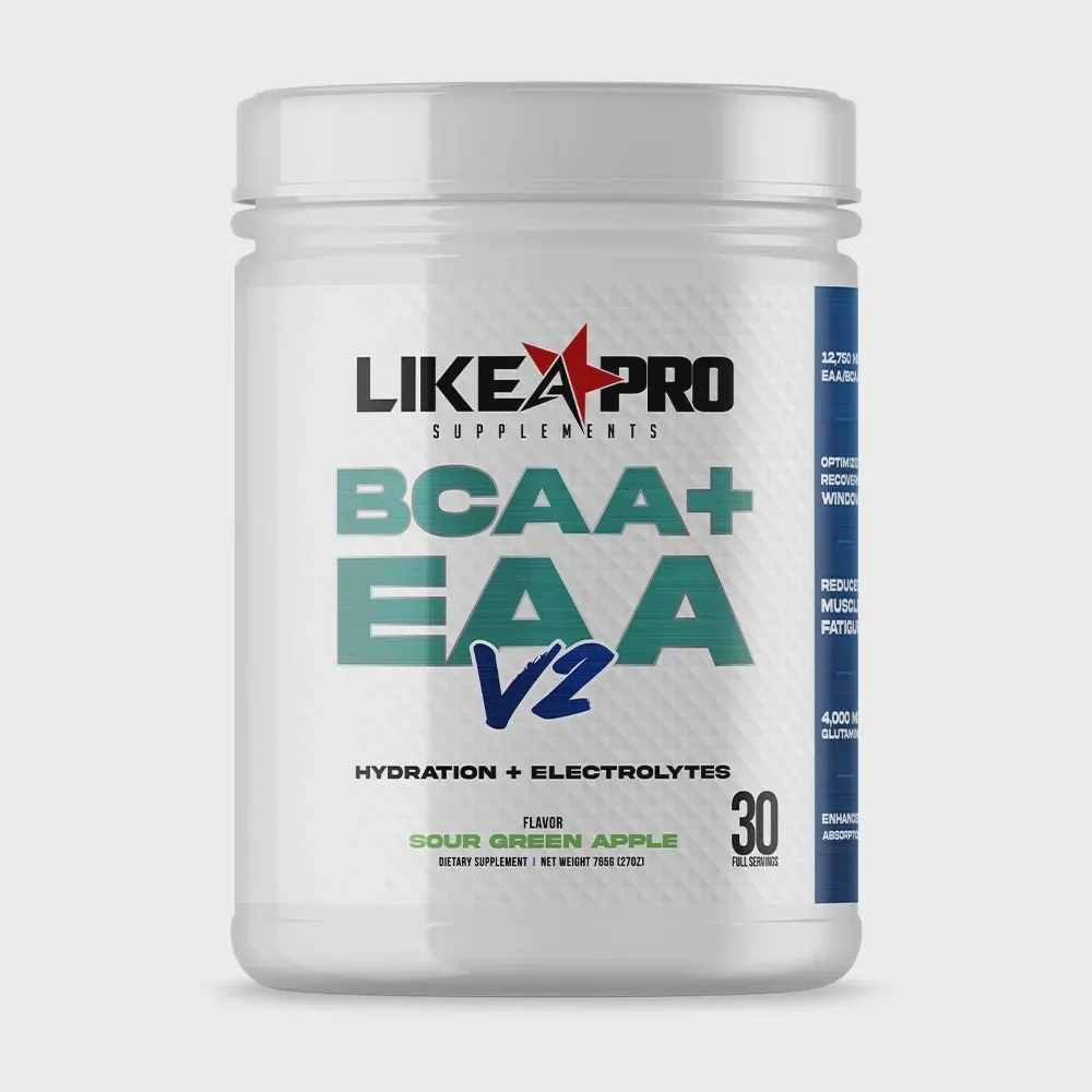 Like A Pro BCAA + EAA V2, Flavor: Sour Green Apple, Size: 30 Servings