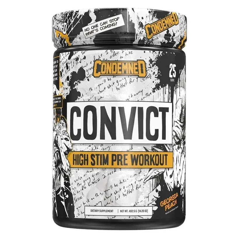 Condemned Labz Convict NEW Pre-Workout, Flavor: Georgia Peach, Size: 25 Servings