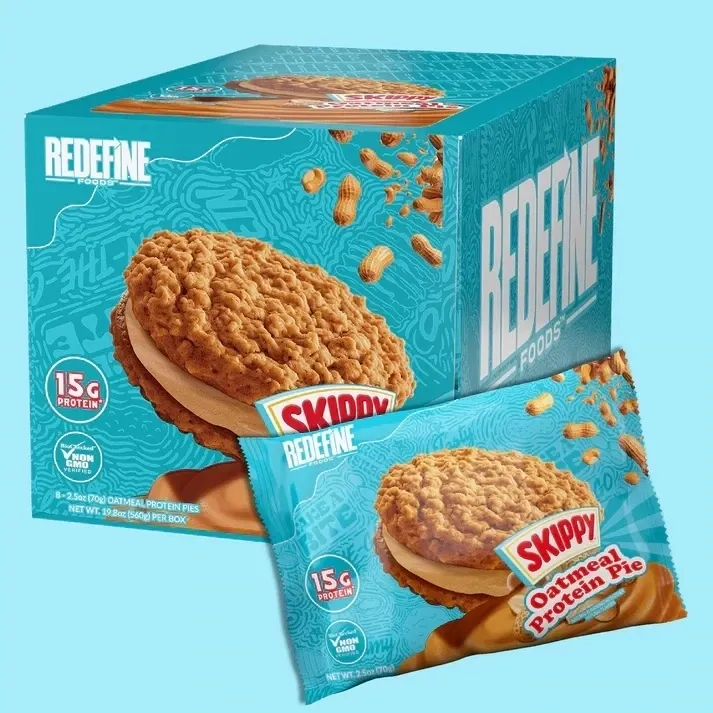 Redefine Foods Skippy Oatmeal Protein Pies, Flavor: Skippy Peanut Butter, Size: 8 Oatmeal Protein Pies