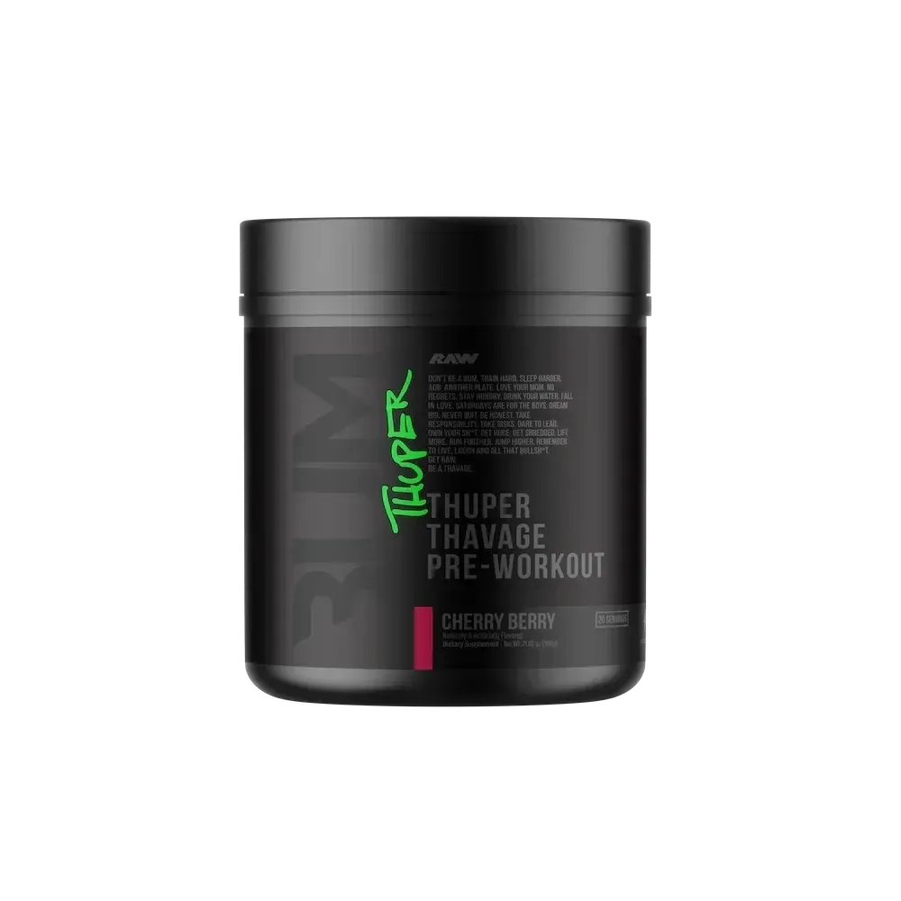Raw Nutrition Cbum Series Thuper Thavage Pre-Workout, Flavor: Cherry Berry, Size: 20 Servings