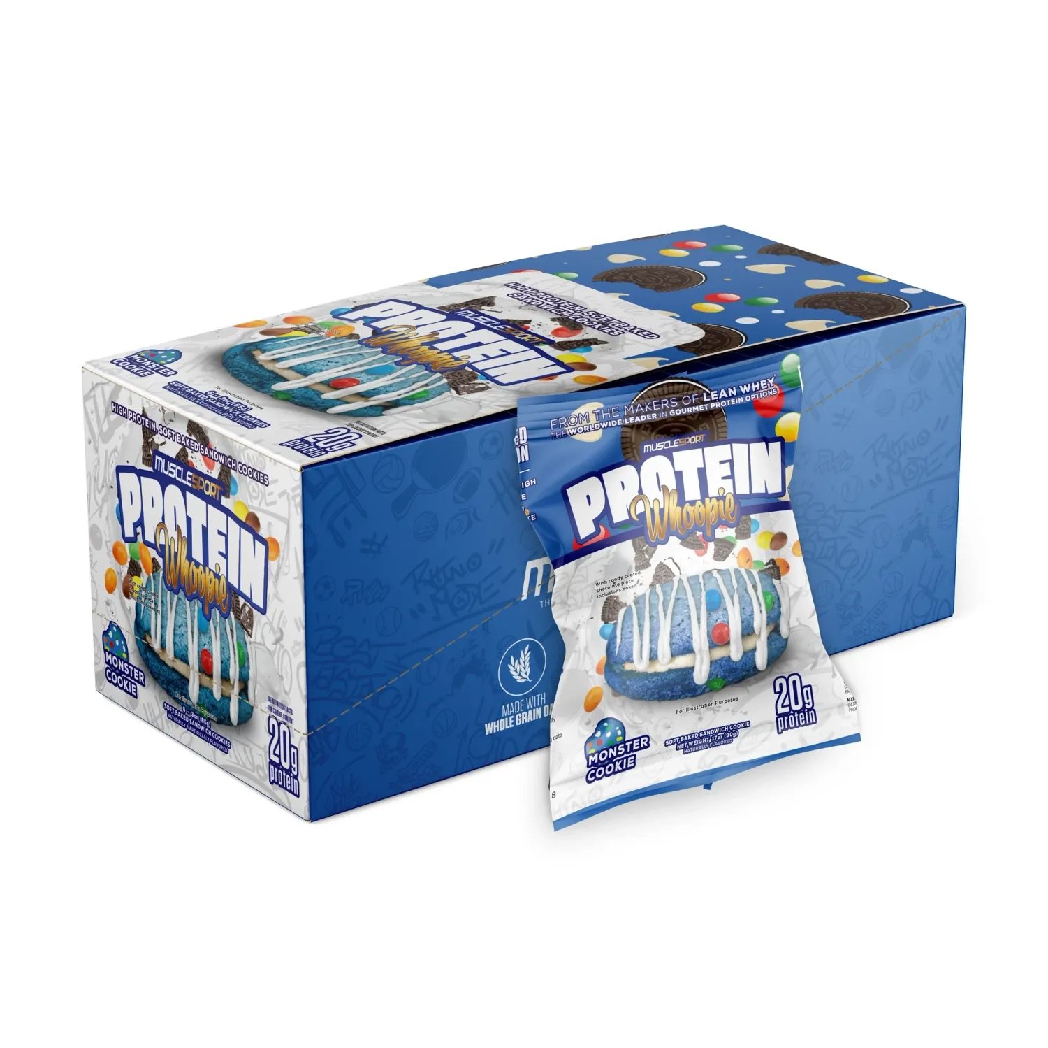 Musclesport Protein Whoopie Pies, Flavor: Monster Cookie, Size: 6 Pack Whoopie Pies