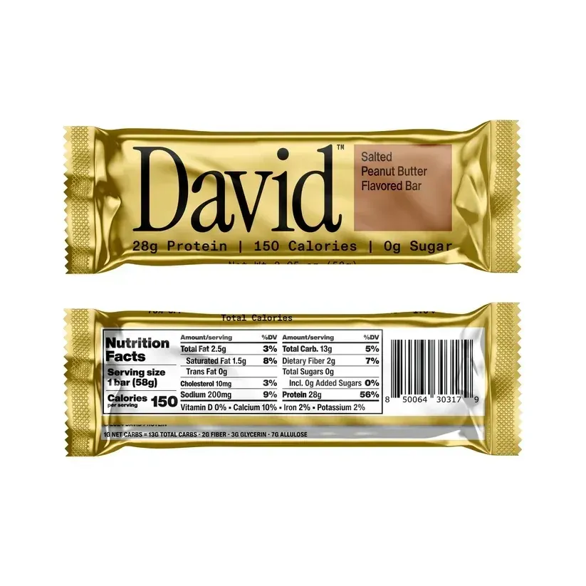 David High Protein Bars, Flavor: Salted Peanut Butter, Size: 1 Bar