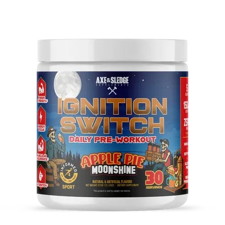 Axe and Sledge Ignition Switch Daily Pre-workout, Flavor: Apple Pie Moonshine, Size: 30 Servings