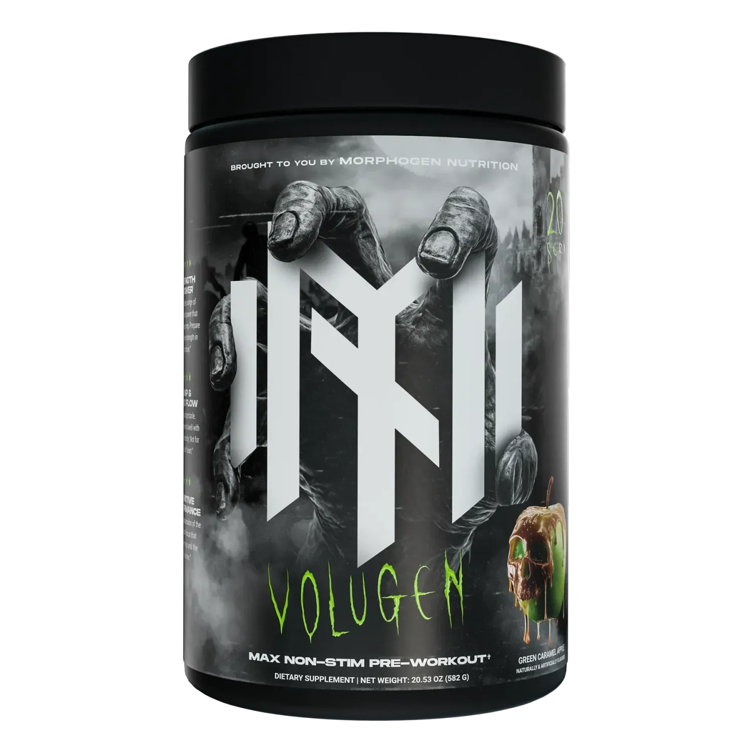 Morphogen Nutrition Volugen Max Non-Stim Pre-Workout, Flavor: Green Caramel Apple, Size: 20 Servings