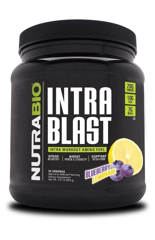 NutraBio Intra Blast, Flavor: Blueberry Lemonade, Size: 30 Servings