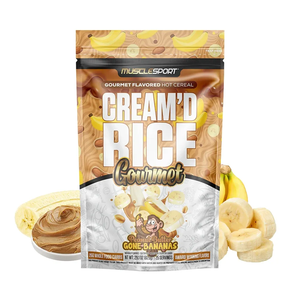 Musclesport Cream'd Rice Gourmet Hot Rice Cereal, Flavor: Peanut Butter Gone Bananas, Size: 25 Servings