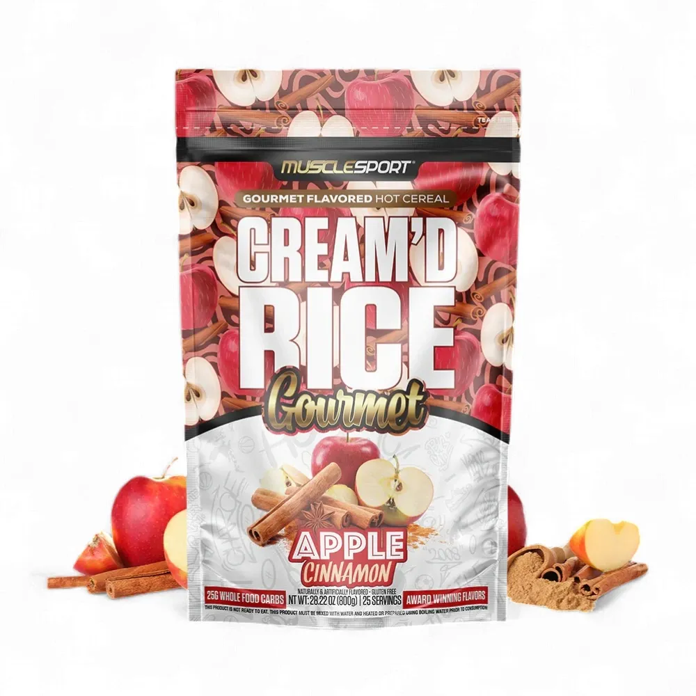 Musclesport Cream'd Rice Gourmet Hot Rice Cereal, Flavor: Apple Cinnamon, Size: 25 Servings