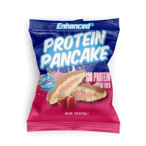 Enhanced Labs Protein Pancakes, Flavor: Vanilla Dough w/ Strawberry Cream, Size: Case of 10