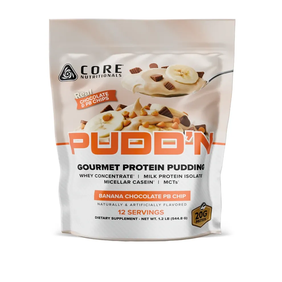 Core Nutritionals Pudd'n Protein Pudding, Flavor: Banana Chocolate PB Chip, Size: 12 Servings