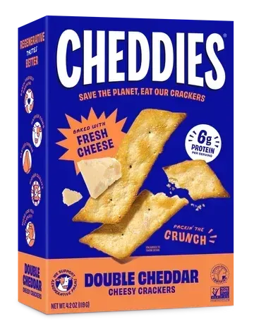 Cheddies Crackers, Flavor: Double Cheddar, Size: 4.2 oz