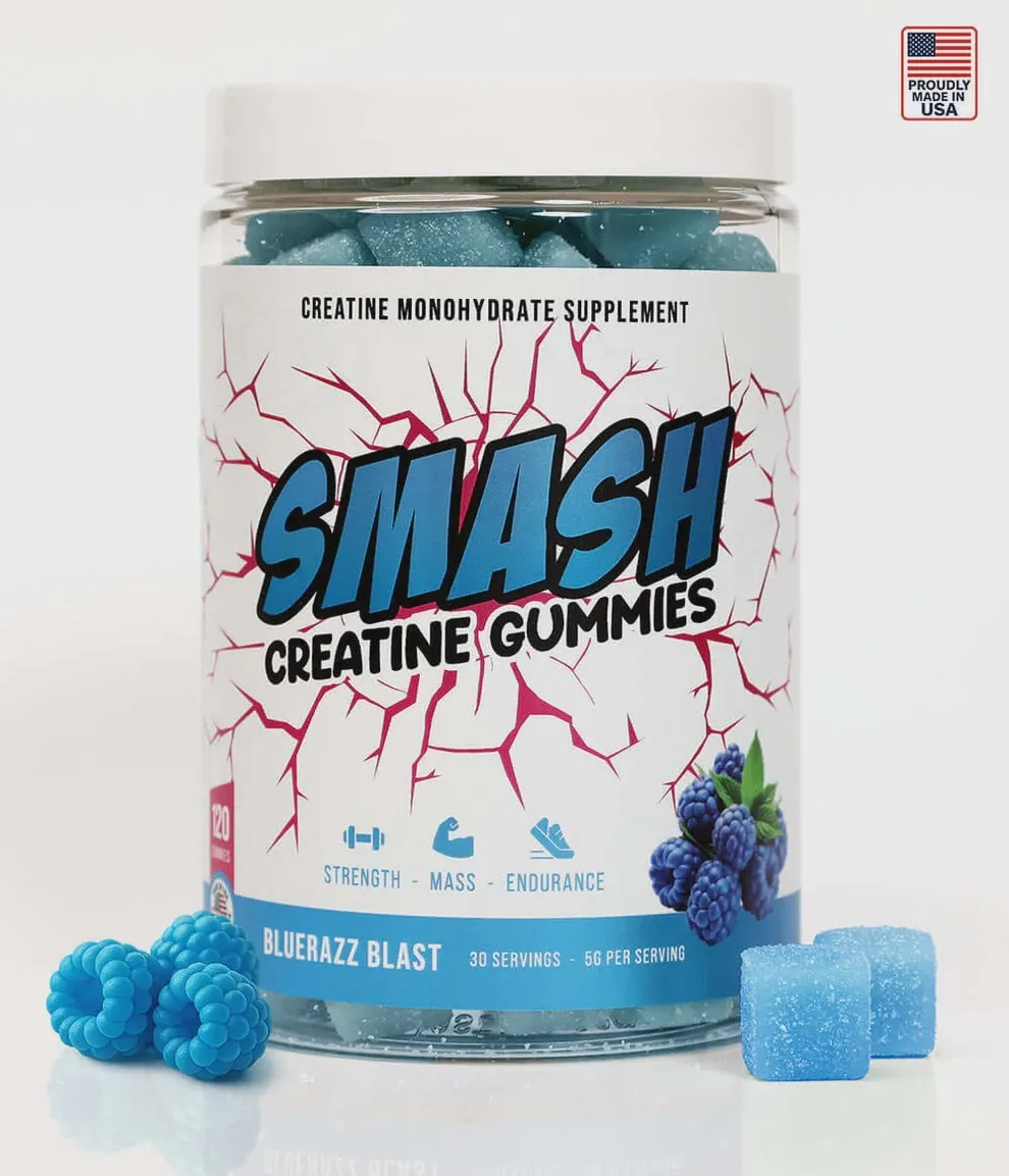 Smash Creatine Gummies, Flavor: Blue Razz Blast, Size: 30 Servings