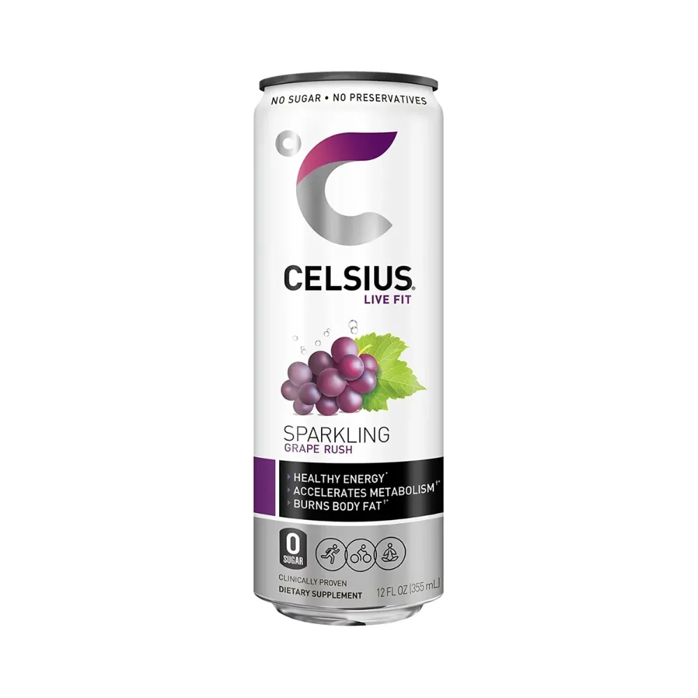 Celsius Energy Drinks, Flavor: Grape Rush, Size: 1 Can (12 fl oz)