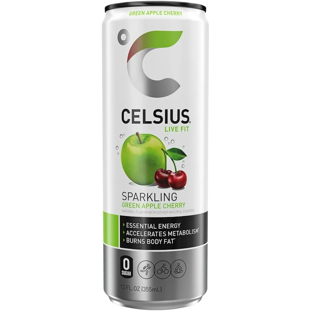 Celsius Energy Drinks, Flavor: Green Apple Cherry, Size: 1 Can (12 fl oz)