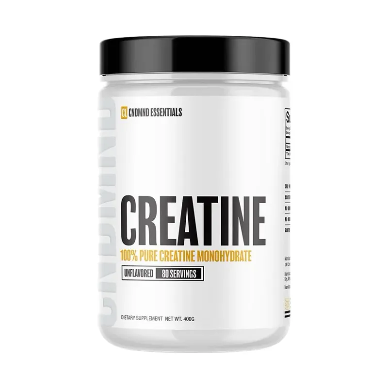 Condemned Labz Creatine Monohydrate, 400g unflavored supplement container with 80 servings, pure creatine powder.