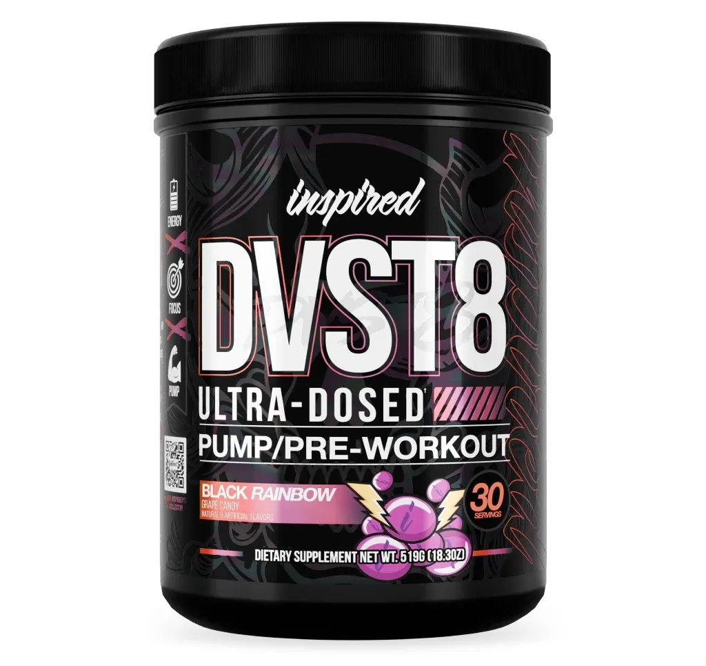 Inspired DVST8 25 Pre-Workout, Flavor: Black Rainbow, Size: 30 servings