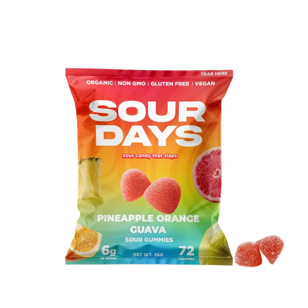 Sour Days Sour Gummies, Flavor: Pineapple Orange Guava, Size: 1 Bag