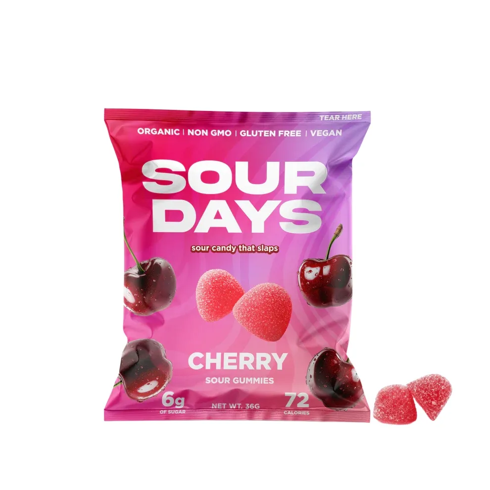 Sour Days Sour Gummies, Flavor: Cherry, Size: 1 Bag