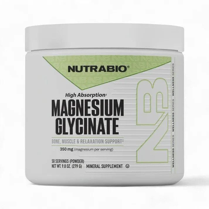 NutraBio Magnesium Glycinate Powder, Flavor: Unflavored, Size: 50 servings