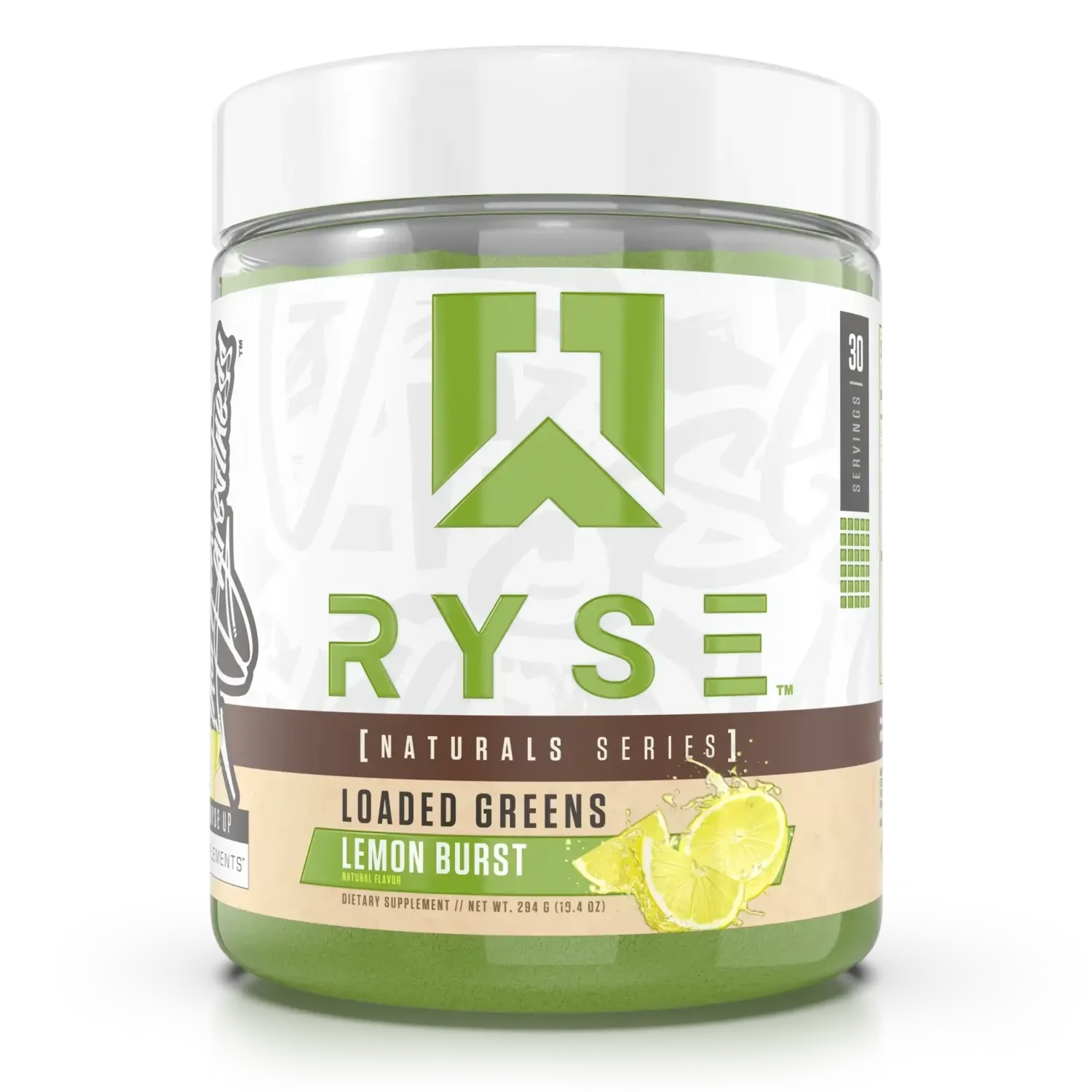 Ryse Naturals Series Loaded Greens, Flavor: Lemon Burst, Size: 30 Servings