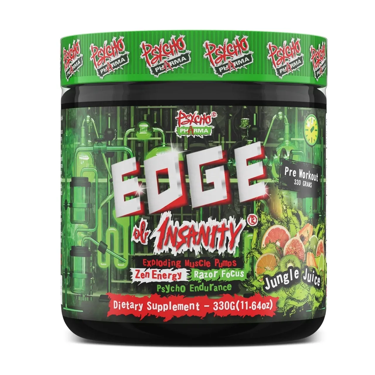 Psycho Pharma Edge of Insanity Pre-Workout, Flavor: Jungle Juice, Size: 25 Servings
