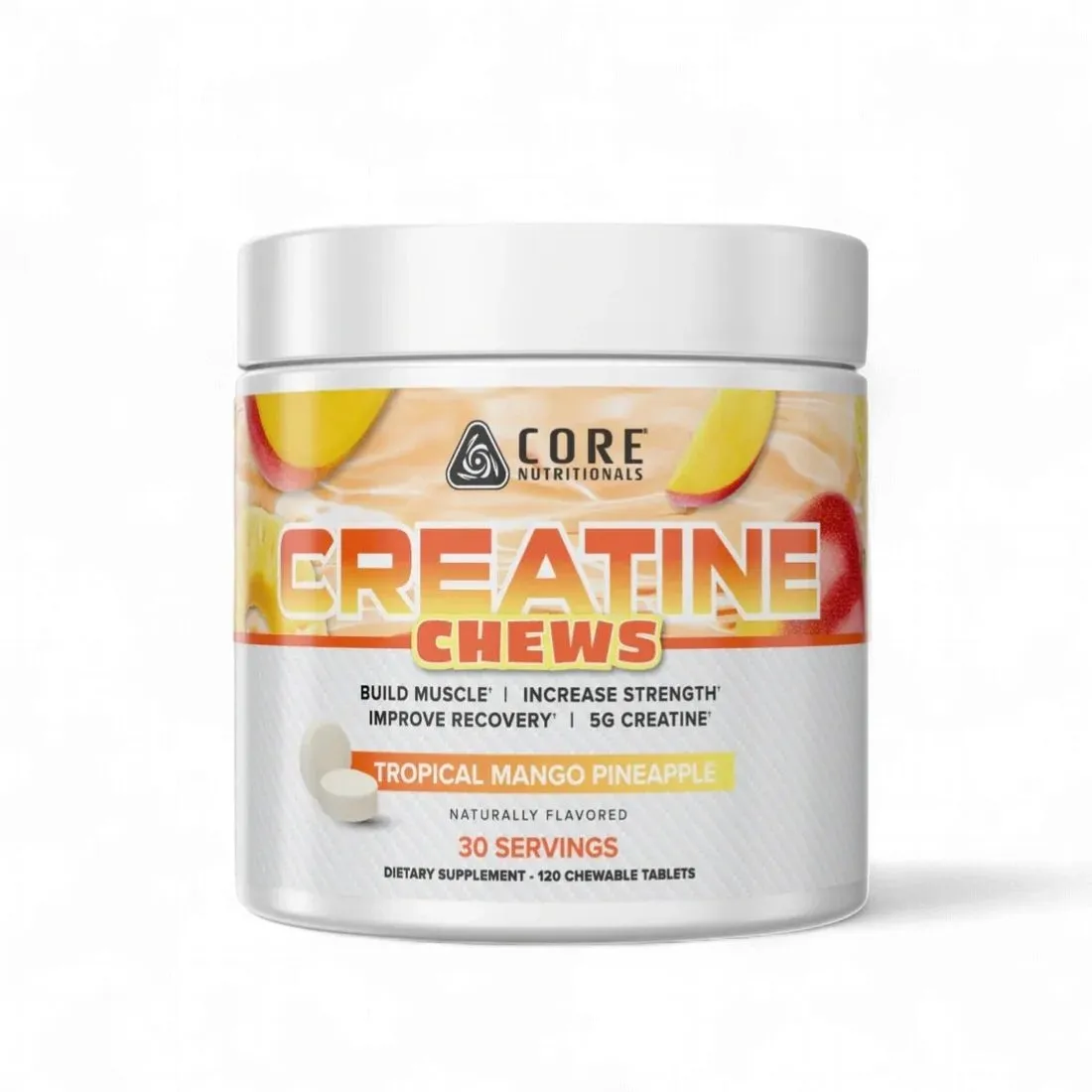Core Nutritionals Creatine Chews, Flavor: Tropical Mango Pineapple, Size: 30 Servings
