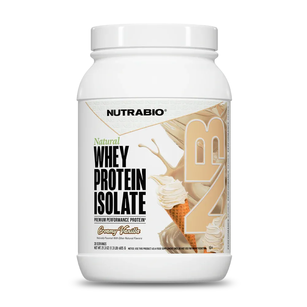 NutraBio Natural Whey Protein Isolate, Flavor: Creamy Vanilla, Size: 20 Servings