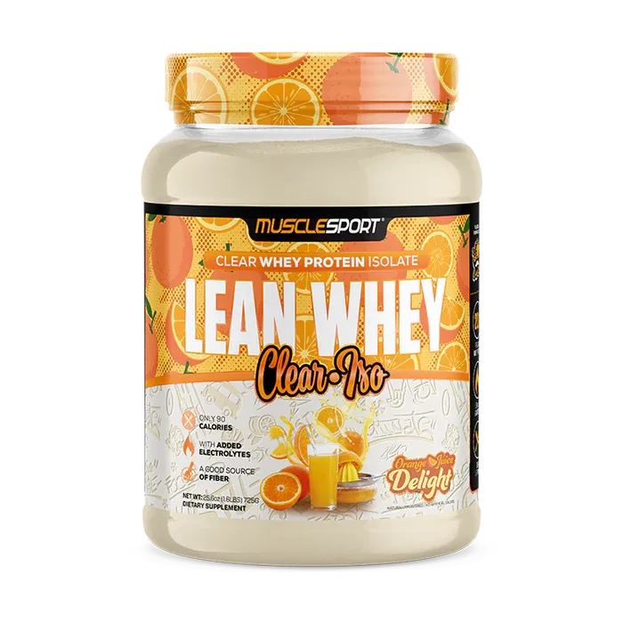 MuscleSport Lean Whey Clear Iso, Flavor: Orange Delight, Size: 1.6 lb