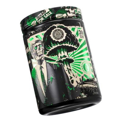 Condemned Labz Souls 4 Sale Pre-Workout OBEY Everything Condemned Labz Souls 4 Sale pre-workout container, black with green and white graphics, Atomic Apple flavor, 20 servings, OBEY Everything branding.