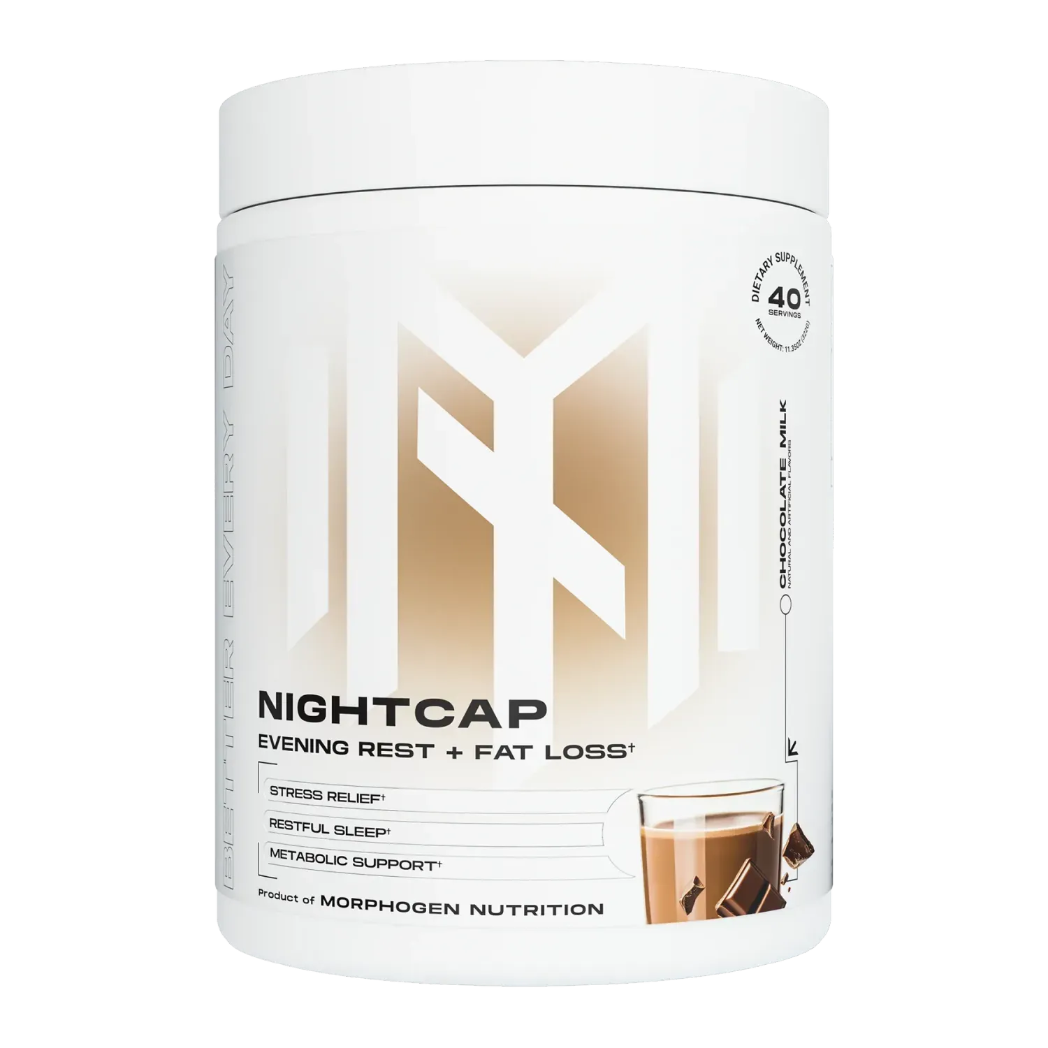 Morphogen Nutrition Nightcap, Flavor: Chocolate Milk, Size: 40/20 Servings