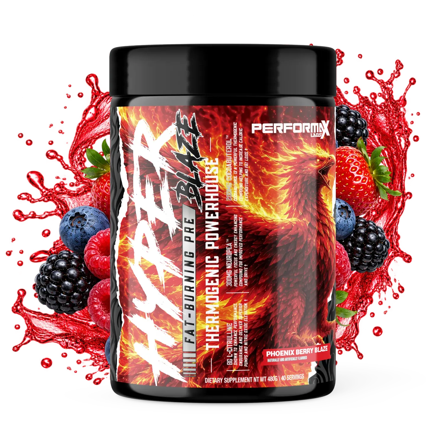 Performax Labs Hyper Blaze, Flavor: Phoenix Berry Blaze, Size: 40 Servings/20 Servings