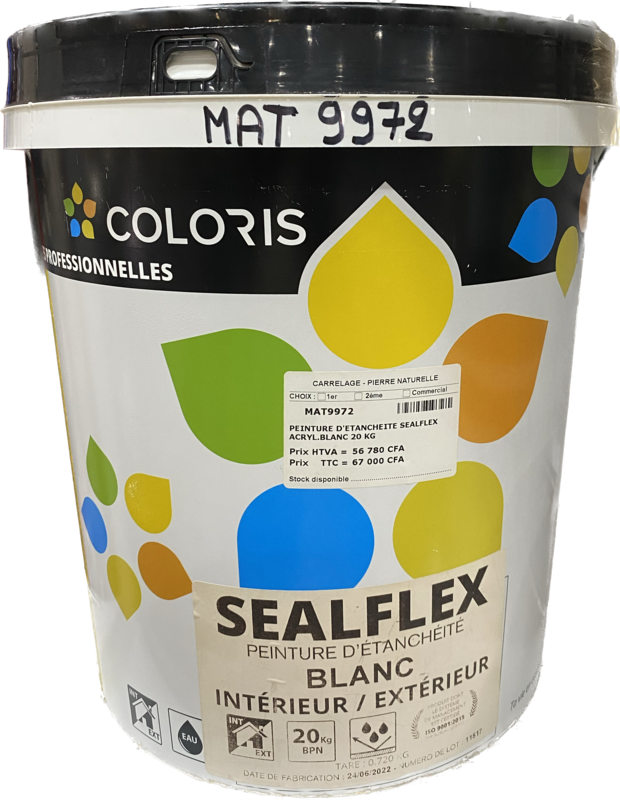 PEINTURE D'ETANCHEITE SEALFLEX ACCRYL. BLANC 20KG
