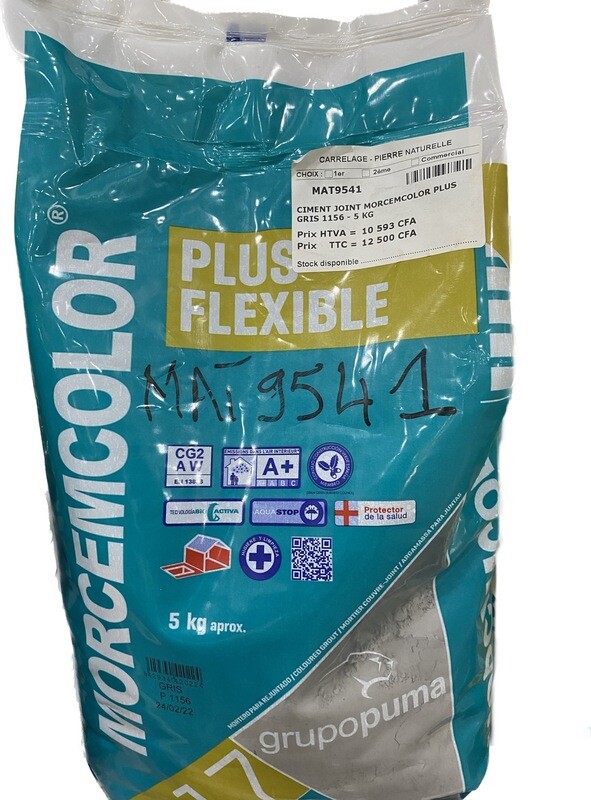 CIMENT JOINT MORCEMCOLOR PLUS GRIS 1156 - 5KG