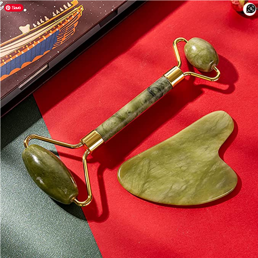 Gift Set - Natural Jade Face Roller &amp; Gua Sha