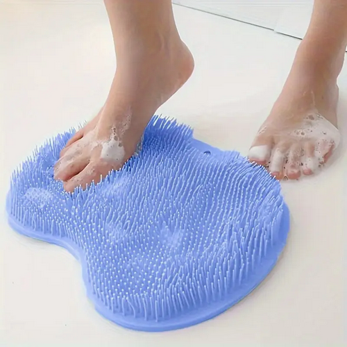 Hypoallergenic Blue Non-Slip Shower Foot Scrubber &amp; Massager