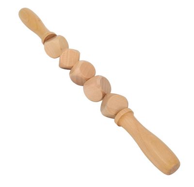 Wooden Massage Roller with 5 Round Dices - Body Sculpting Lymphatic Drainage Massager