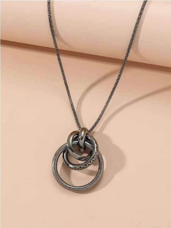 Circle Charm Statement Necklace